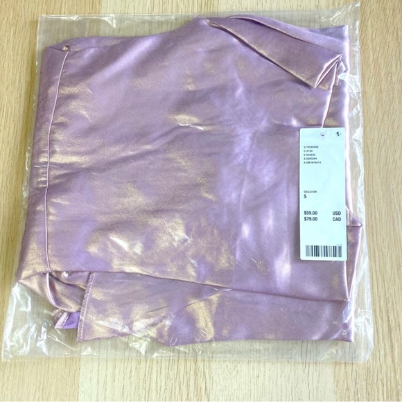 Urban Outfitters | Mallory Metallic Asymmetrical Slip Dress New Lavender Purple - Picture 2 of 3